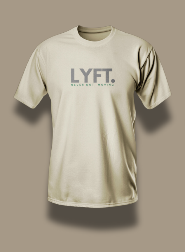 Lyft Core Tee Beige with DARK GREY LOGO