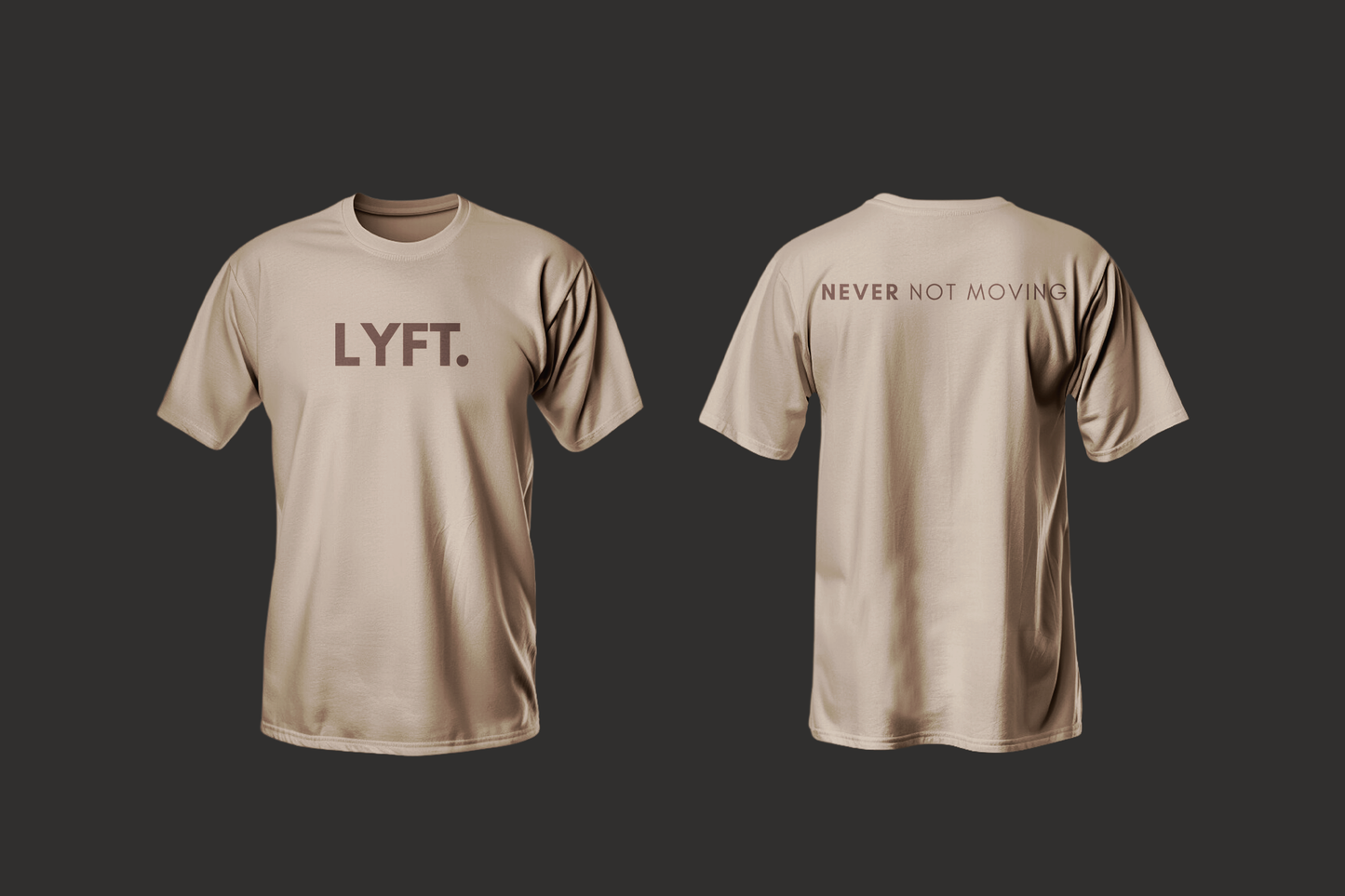 Lyft Core Tee Beige with BROWN LOGO