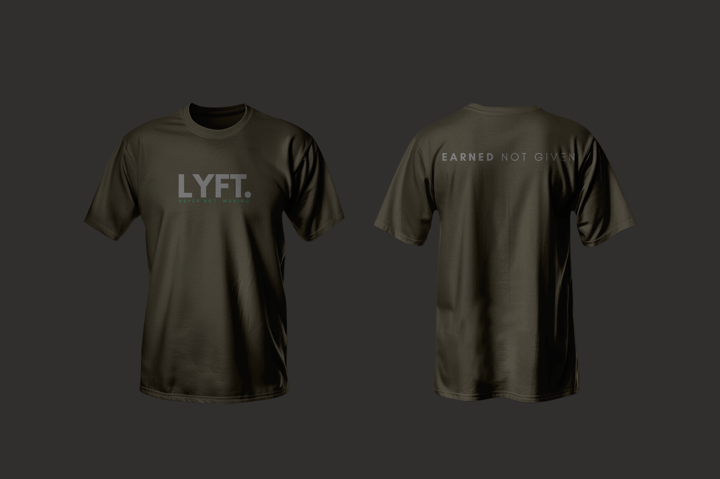 LYFT Core Tee Dark Olive Green GREY LOGO