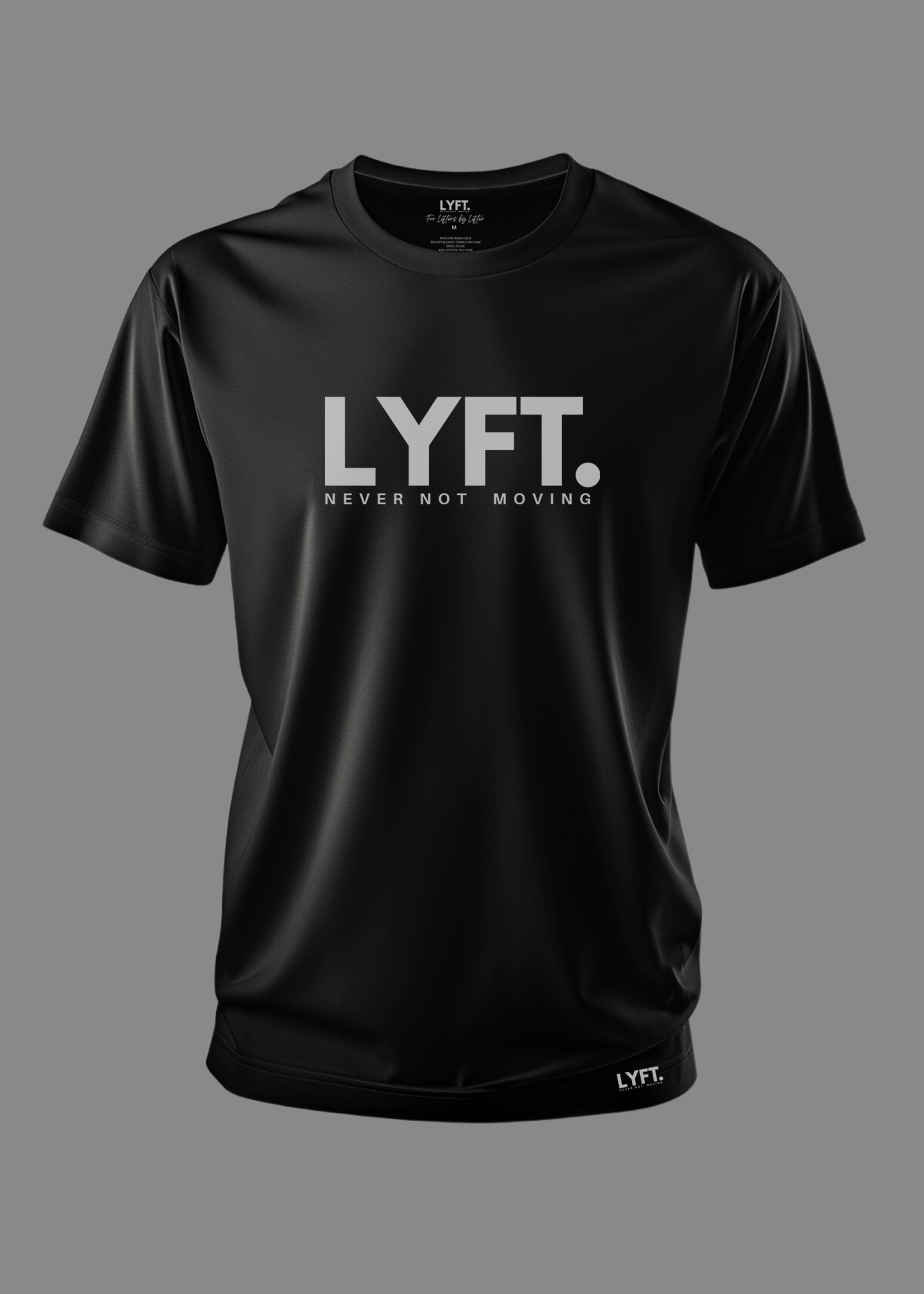 Lyft Core Tee Black with white logo – LYFT.AE Lyft Core Tee Black with white logo – LYFT.AE