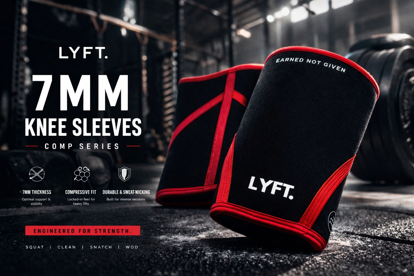 LYFT Knee Sleeves 7mm (REDLINE)