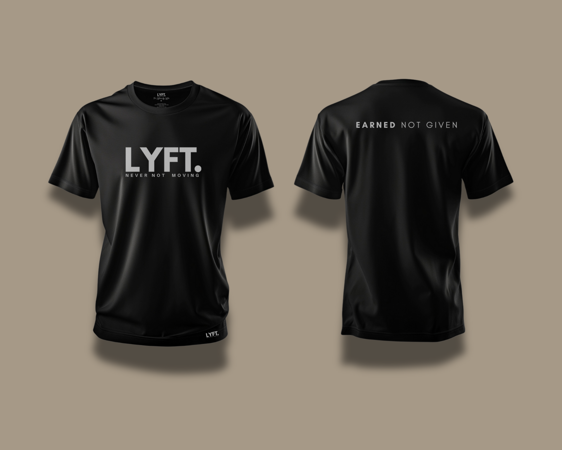 Lyft Core Tee Black with white logo – LYFT.AE