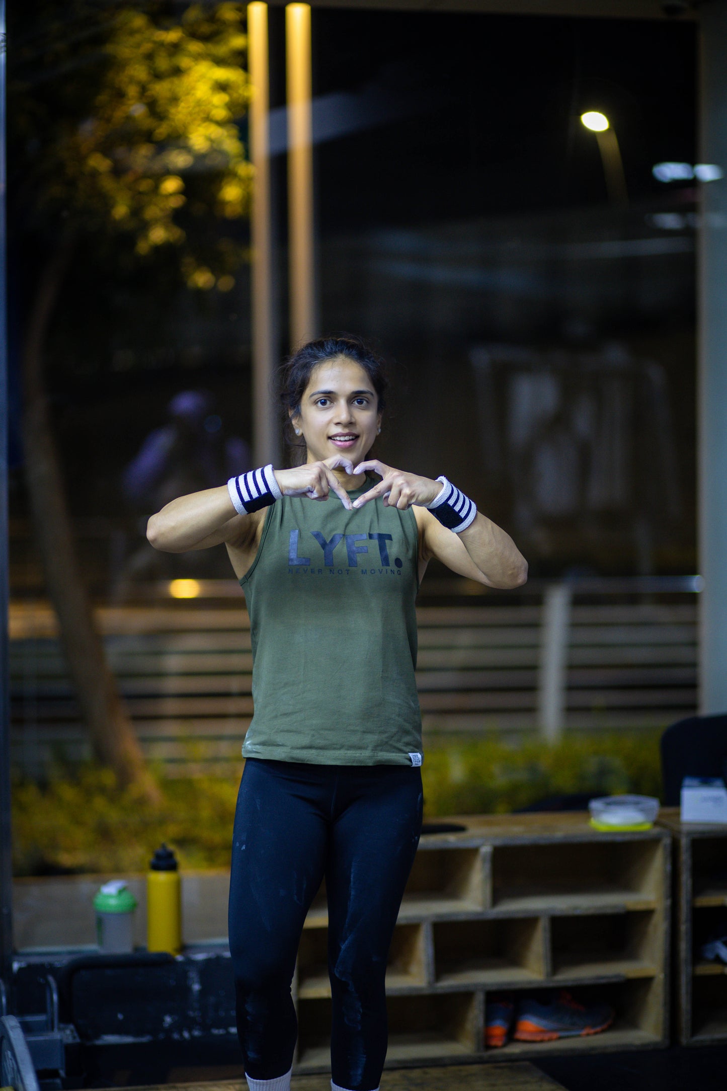 Lyft women's Tech TANK TOP OLIVE GREEN