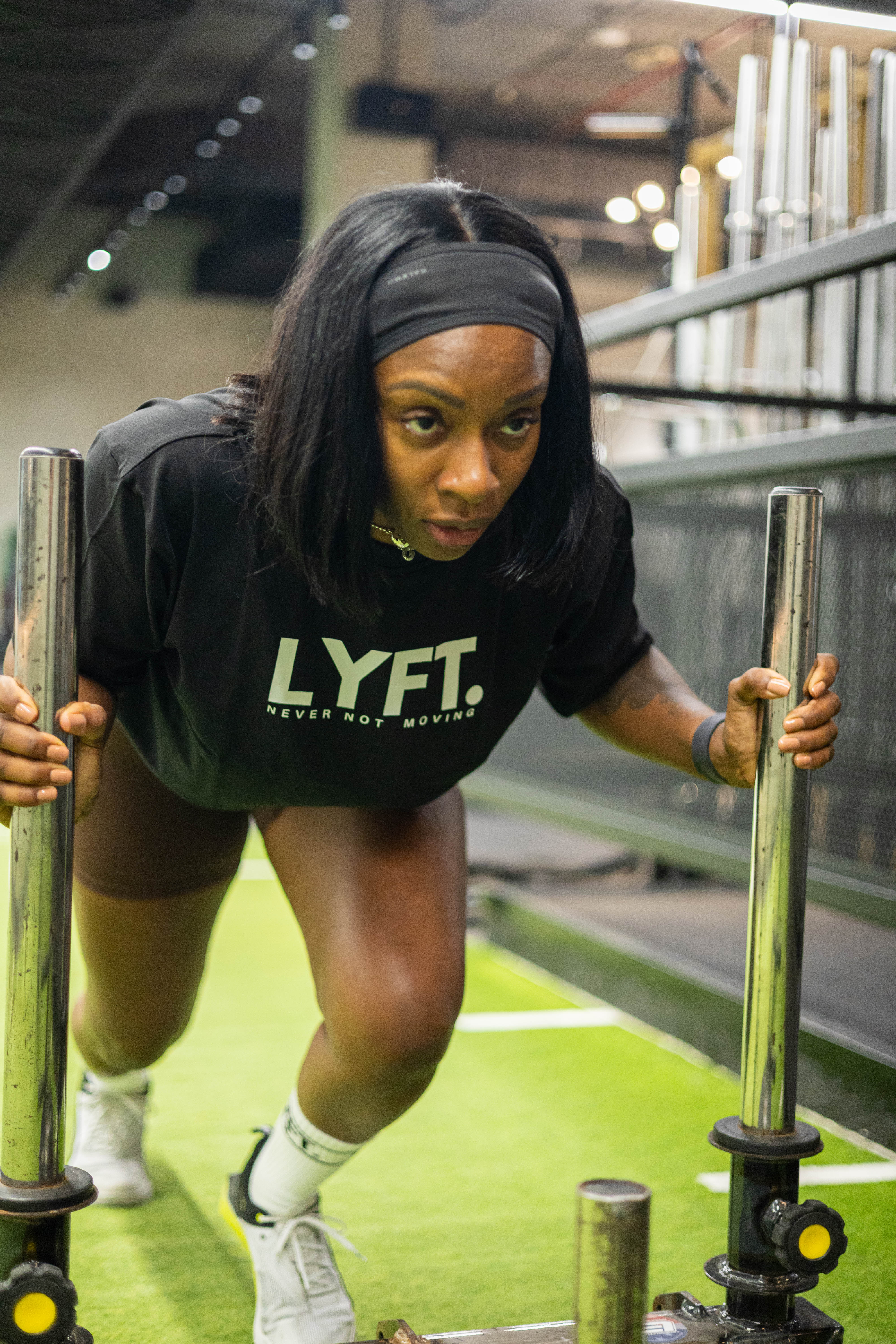 Lyft Core Tee Black with white logo – LYFT.AE