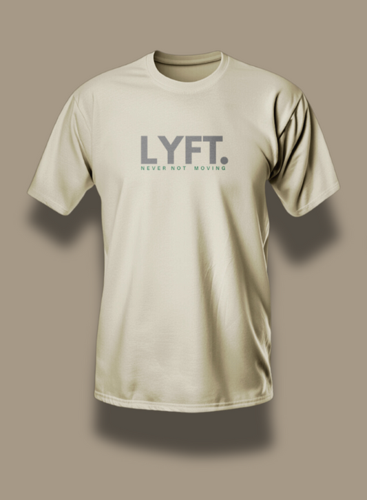 Lyft Core Tee Beige with DARK GREY LOGO
