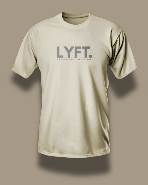 Lyft Core Tee Beige with DARK GREY LOGO