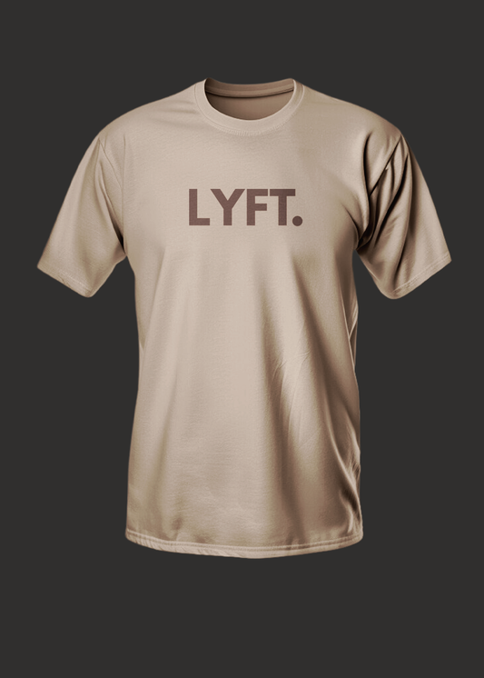 Lyft Core Tee Beige with BROWN LOGO