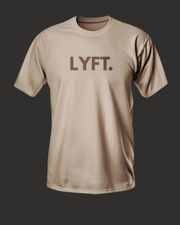 Lyft Core Tee Beige with BROWN LOGO