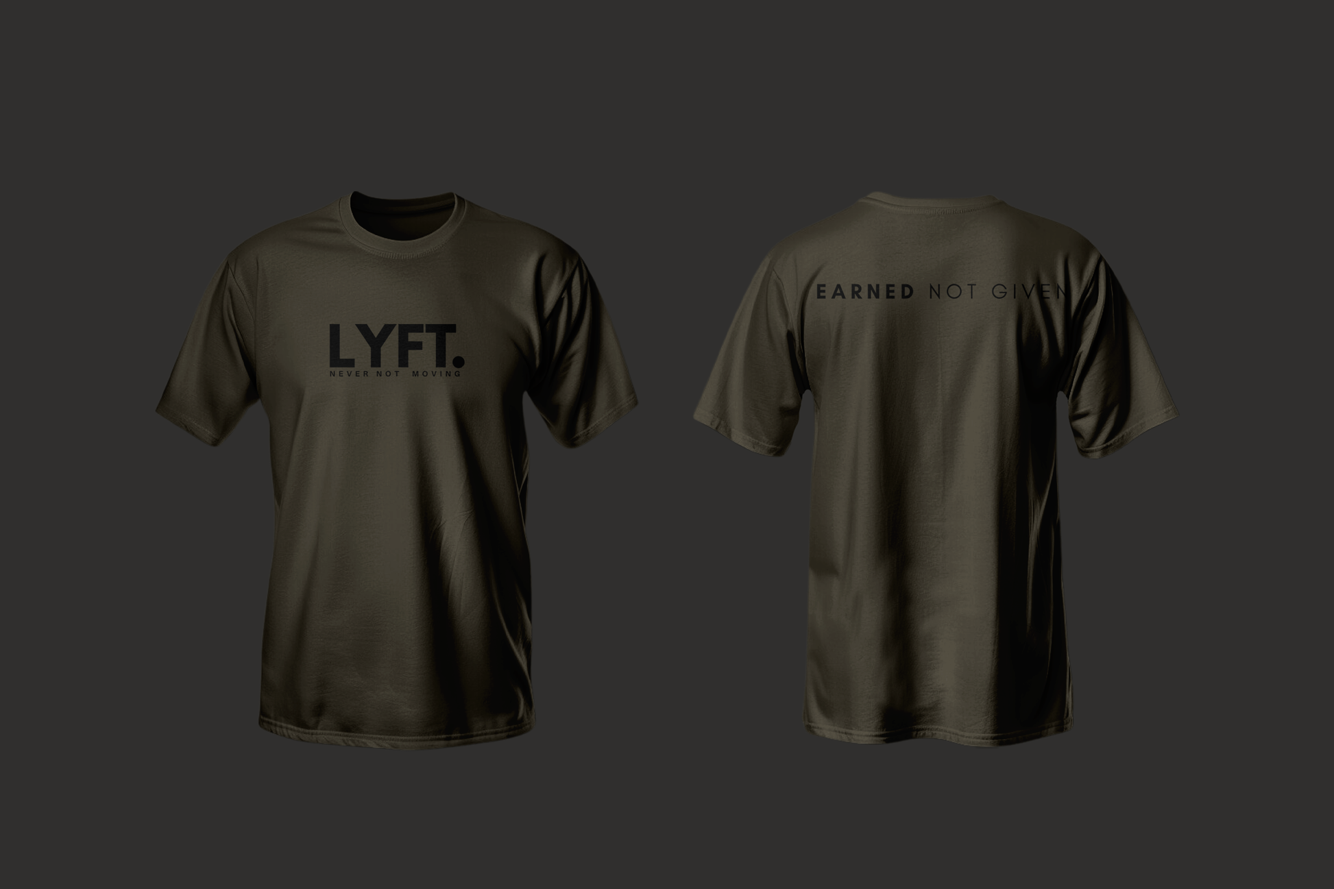 LYFT Core Tee Dark Olive Green ( black logo) – LYFT.AE LYFT Core Tee Dark Olive Green ( black logo) – LYFT.AE
