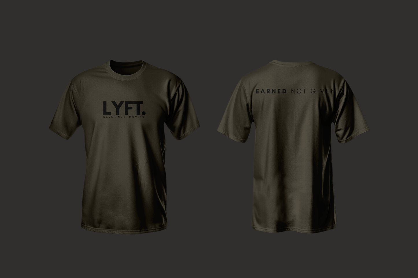 LYFT Core Tee Dark Olive Green ( black logo)